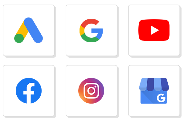 Images with logos of different platforms