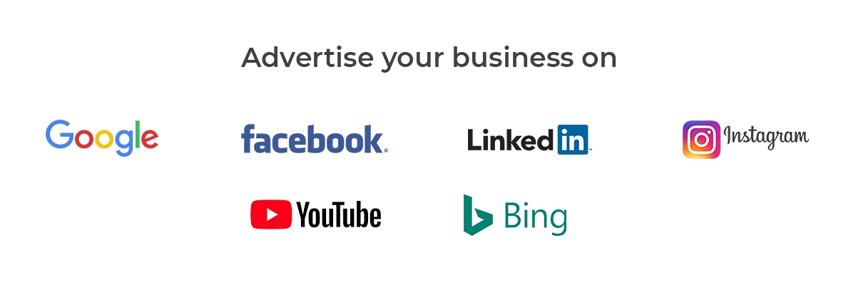 image with logos of all google and social media platform